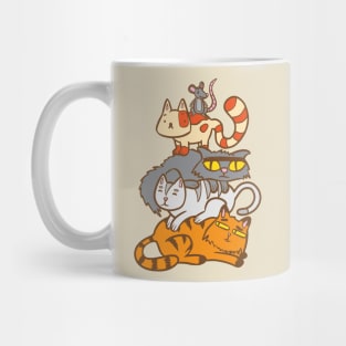 Stack of cats..... and a mouse! Mug